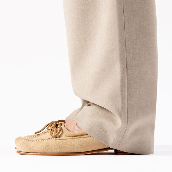 HEREU Lorea Moc Toe Lorea Mary Jane Loafers Size 10.5 41 Beige Suede NEW $470 - Picture 2 of 12